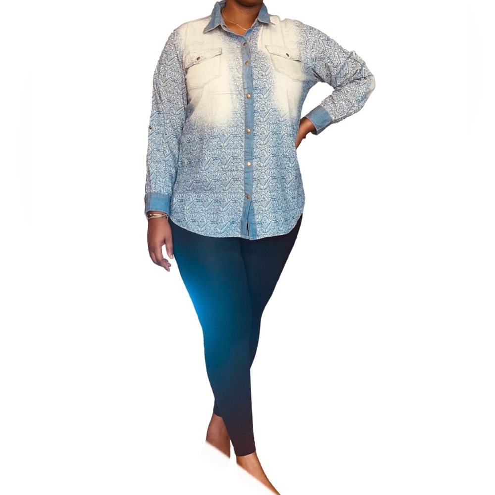 SIMPLY BE CHAMBRAY DENIM SHIRT - BLUE SIZE 20 (NEW WITH TAGS) A19